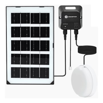 Aigostar - Lampă solară LED/35W/12V 3000 mAh 6500K IP65 Ø 16,8 cm + telecomandă