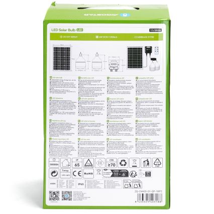 Aigostar - Candelabru solar LED cu senzor 2x LED / 35W / 12V 6000 mAh 6500 K IP65 diametru 10 cm + telecomandă