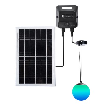 Aigostar - Lampă solară reglabilă LED RGBW MESH LED/5W/3,7V 8000 mAh 2700K-6500K IP65 Ø 30 cm