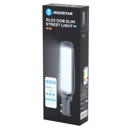 Aigostar - Lampă stradală LED SLIM/100W/230V 6500K IP65