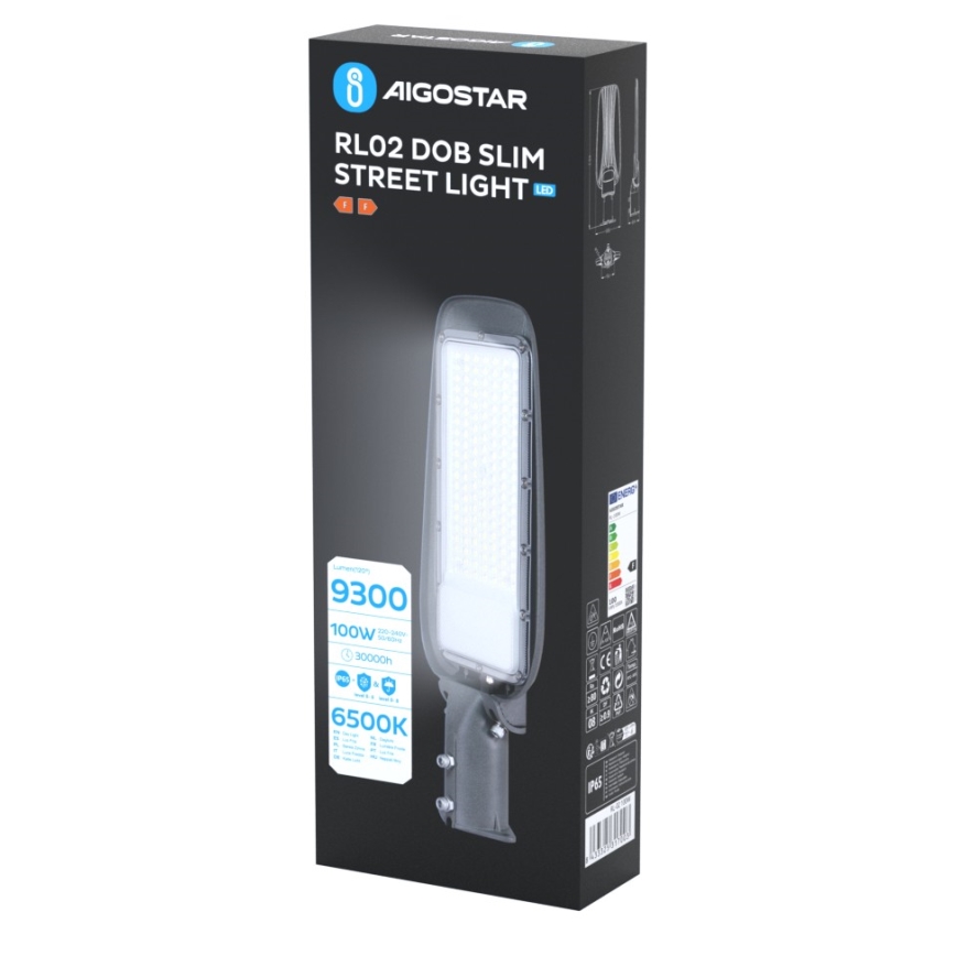 Aigostar - Lampă stradală LED SLIM/100W/230V 6500K IP65
