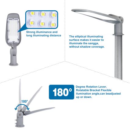 Aigostar - Lampă stradală LED SLIM/150W/230V 6500K IP65