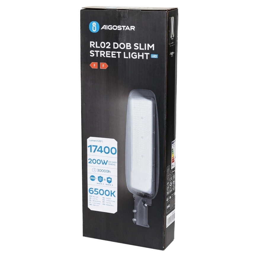 Aigostar - Lampă stradală LED SLIM/200W/230V 6500K IP65