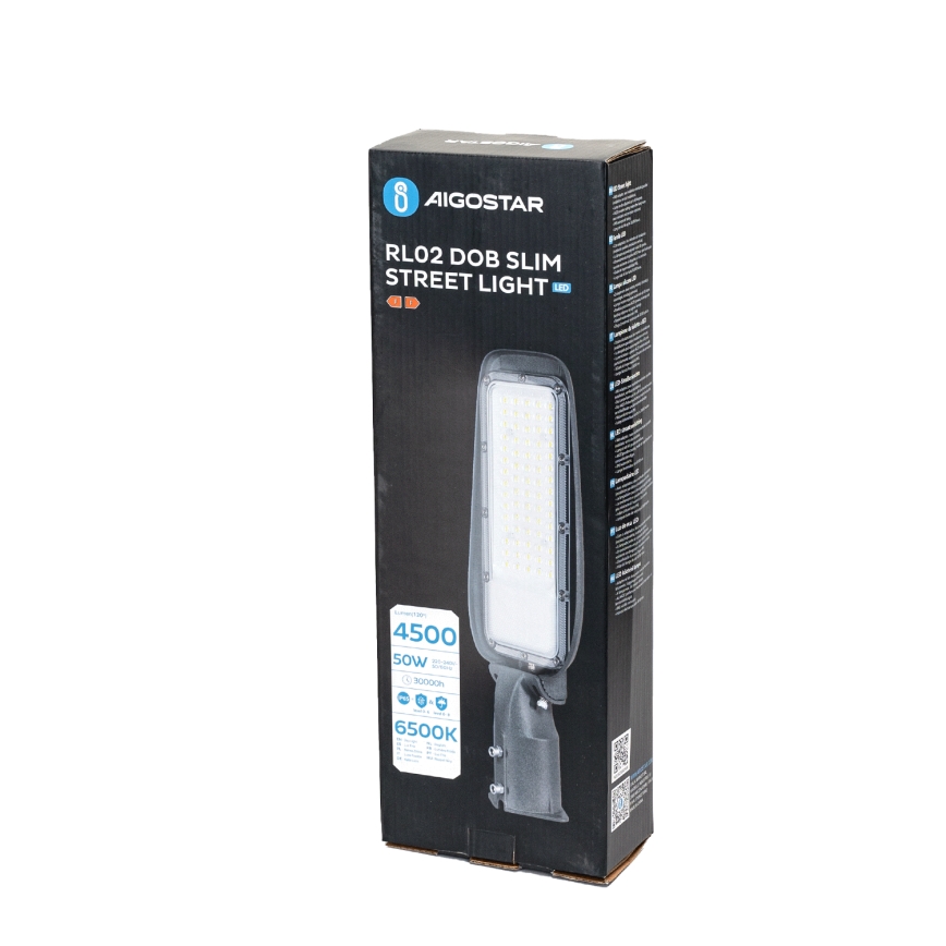 Aigostar - Lampă stradală LED SLIM/50W/230V 6500K IP65