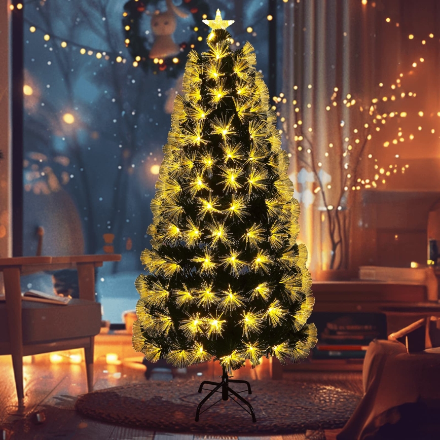 Aigostar - LED brad de Crăciun pentru exterior 125xLED/8 funcții 1,2 m IP44 alb cald