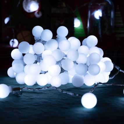 Aigostar - Ghirlandă decorativă LED pentru exterior 50xLED/8 funcții 5 m IP44 alb rece