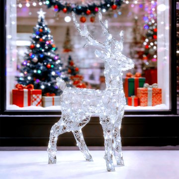 Aigostar - LED decorațiune de Crăciun pentru exterior 120xLED/8 funcții 80 cm IP44 alb rece om de zăpadă