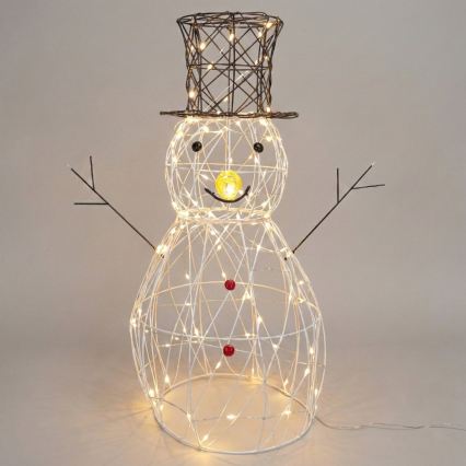 Aigostar - LED decorațiune de Crăciun pentru exterior 140xLED/8 funcții 0,6m IP44 alb cald om de zăpadă