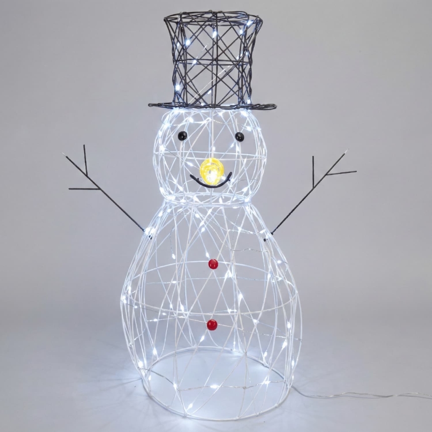 Aigostar - LED decorațiune exterioară de Crăciun 200xLED/8 funcții 0,9m IP44 alb rece om de zăpadă