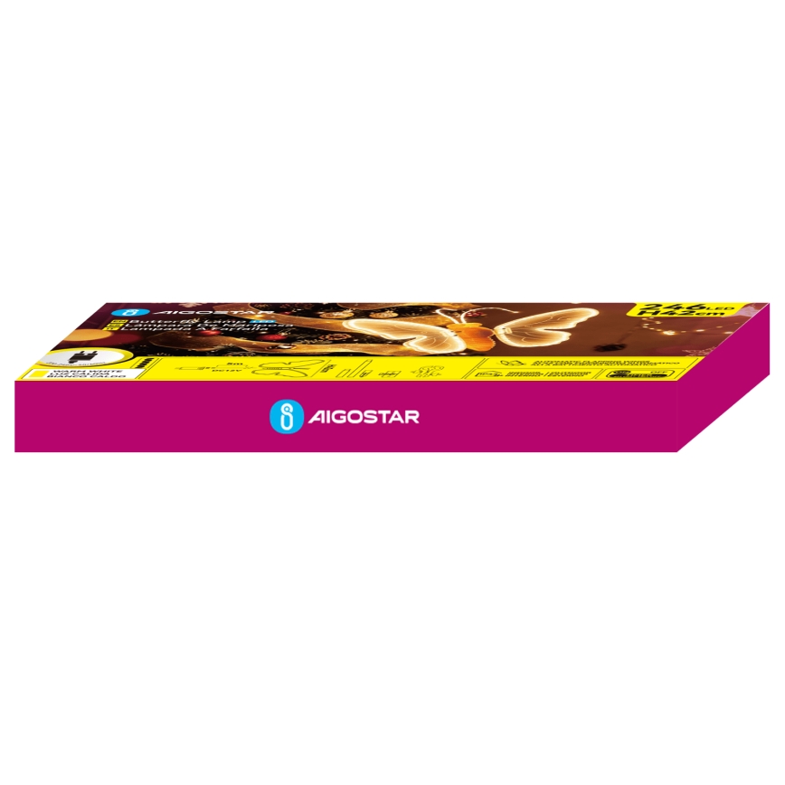Aigostar - Decorațiune LED de exterior 246xLED/9W/230V 42 cm IP44 fluture/multicolor