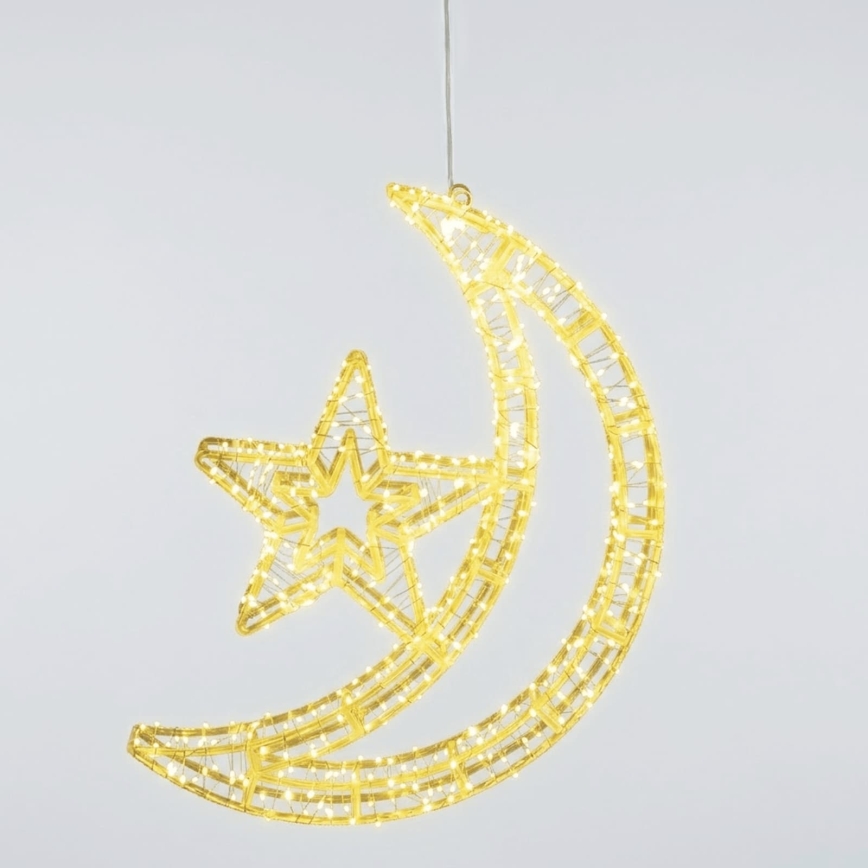 Aigostar - Decorațiune LED de Crăciun pentru exterior 540xLED/6W/230V 43 cm IP44 alb cald semilună