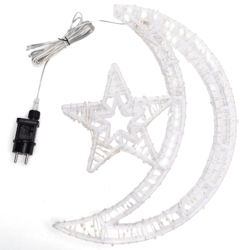 Aigostar - Decorațiune LED de Crăciun pentru exterior 540xLED/6W/230V 43 cm IP44 alb cald semilună