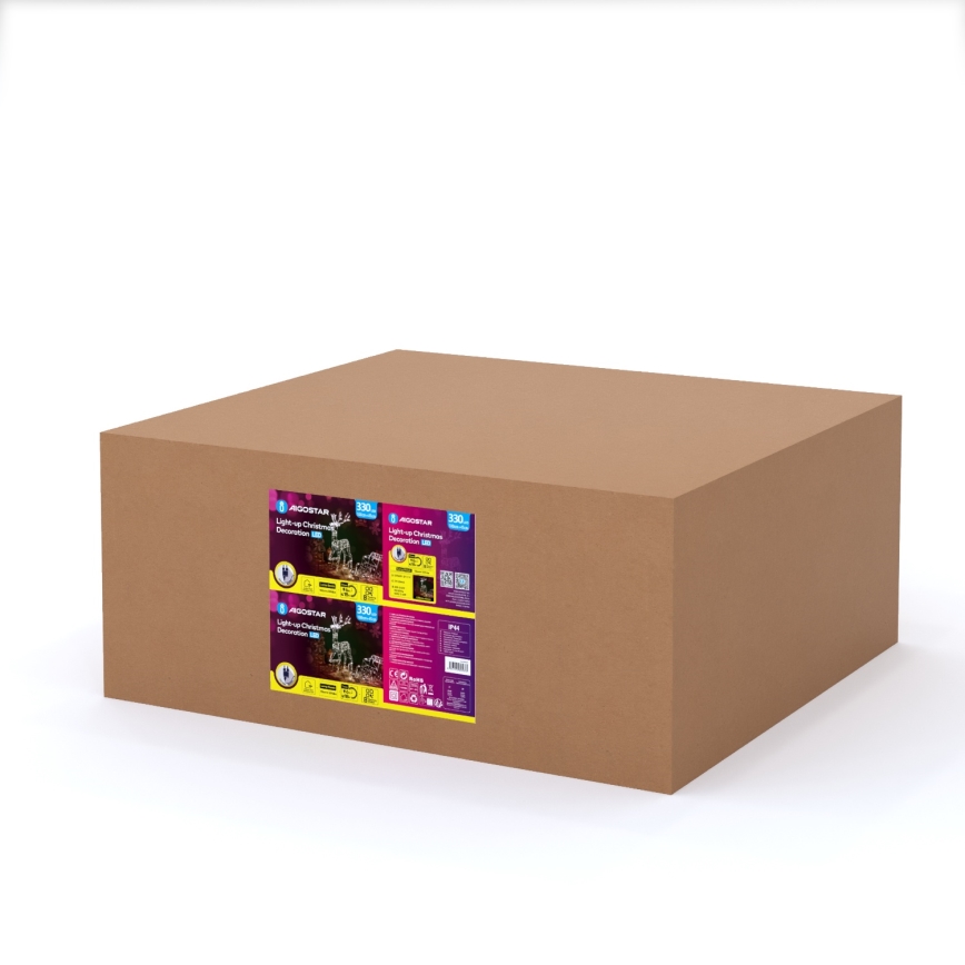 Aigostar - Ren cu sanie, decorațiune LED pentru exterior LED/3,6W/31/230V 2700K 90/45cm IP44