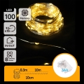 Aigostar -LED Ghirlandă de Crăciun pentru exterior 100xLED/8 funcții 3xAA 10,3m IP44 alb cald