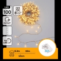 Aigostar - LED ghirlandă de Crăciun pentru exterior 100xLED/8 funcții 3xAA 10,3m IP44 alb cald