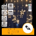 Aigostar - LED Ghirlandă de Crăciun pentru exterior 120xLED/6W/230V/8 funcții 3x0,6m IP44 alb cald + telecomandă