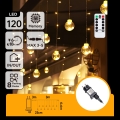 Aigostar - LED ghirlandă de Crăciun pentru exterior 120xLED/8 funcții 3x0,6m IP44 alb cald + telecomandă
