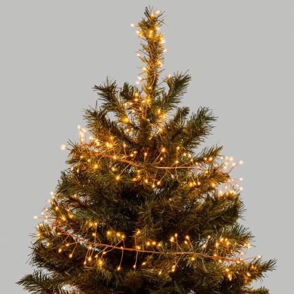 Aigostar - LED ghirlandă de Crăciun pentru exterior 200 LED/8 moduri 3xAA 6,3m IP44 alb cald