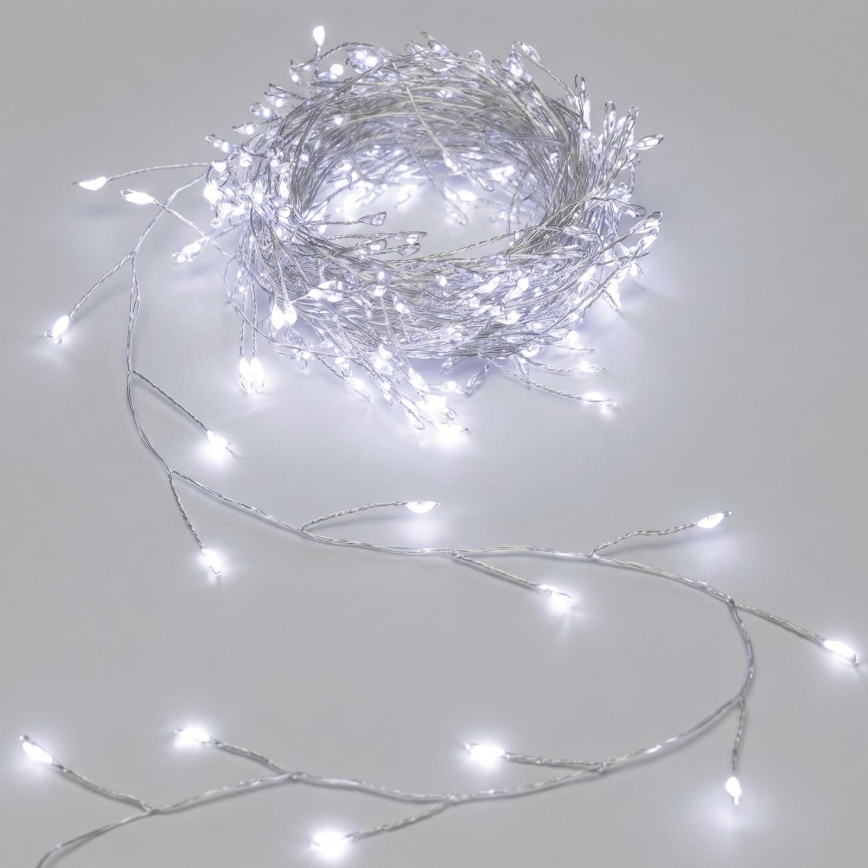 Aigostar - Instalație luminoasă LED de exterior pentru Crăciun 200 LED/8 funcții 3xAA 6,3m IP44 alb rece