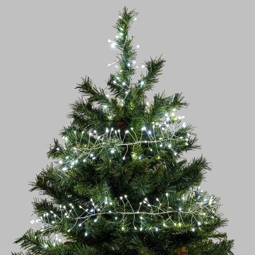 Aigostar - Instalație luminoasă LED de exterior pentru Crăciun 200 LED/8 funcții 3xAA 6,3m IP44 alb rece