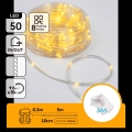 Aigostar - LED ghirlandă de crăciun pentru exterior 50xLED/8 funcții 3xAA 5,3m IP44 alb cald