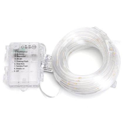 Aigostar - LED ghirlandă de crăciun pentru exterior 50xLED/8 funcții 3xAA 5,3m IP44 alb cald