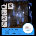 Aigostar - LED ghirlandă de exterior pentru Crăciun 100xLED/8 funcții 3xAA 10m IP44 alb rece picături