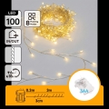 Aigostar - LED Ghirlandă de exterior pentru Crăciun 100xLED/8 funcții 3xAA 3,3m IP44 alb cald