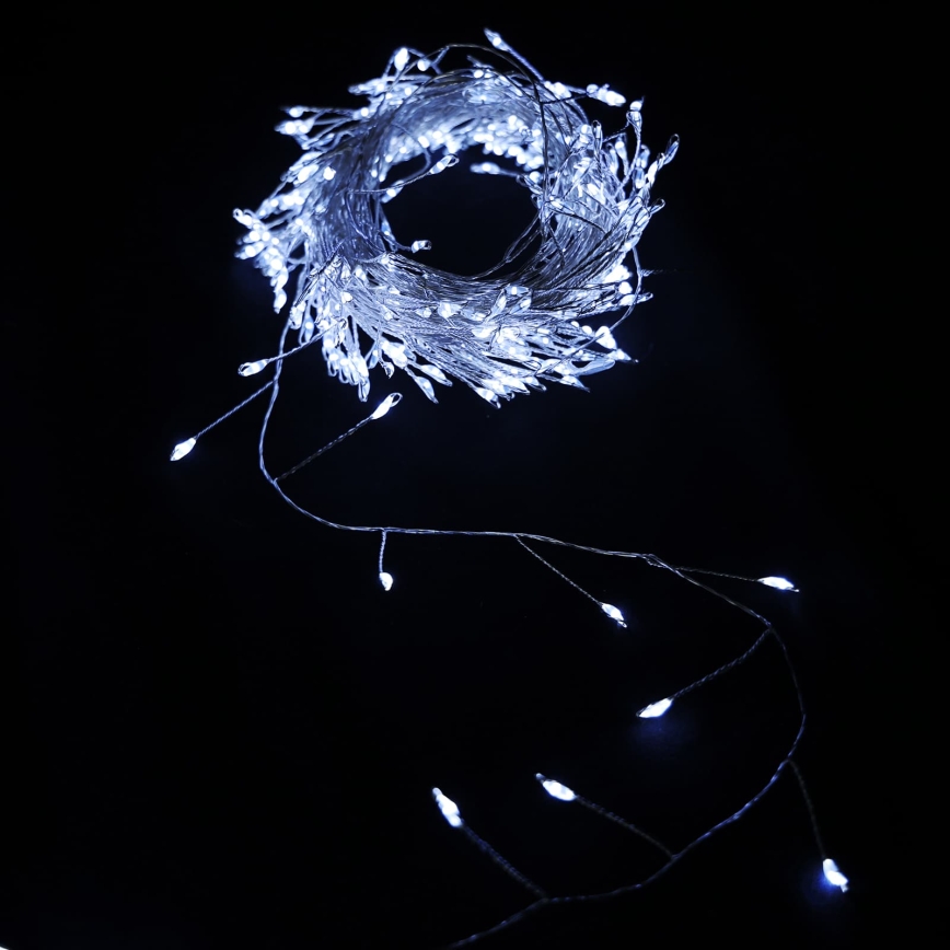 Aigostar - Ghirlandă LED de exterior pentru Crăciun 100xLED/8 funcții 3xAA 3,3m IP44 alb rece