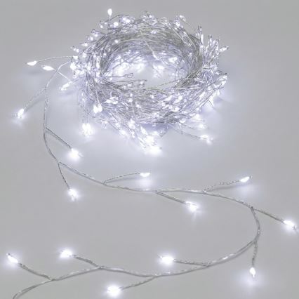 Aigostar - Ghirlandă LED de exterior pentru Crăciun 300xLED/8 funcții 3xAA 9,3m IP44 alb rece
