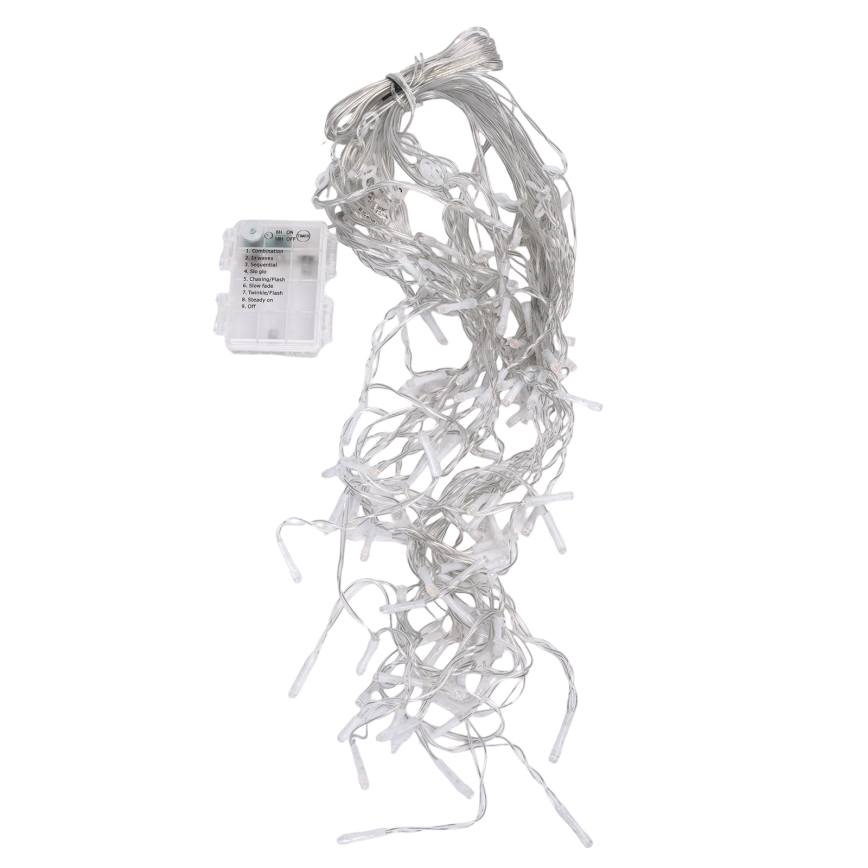 Aigostar-LED Ghirlandă luminoasă de exterior pentru Crăciun 100xLED/8 funcții 3xAA 8x0,4m IP44 multicolor