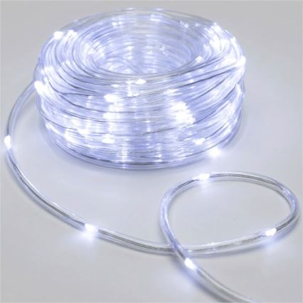 Aigostar - Ghirlandă LED de Crăciun pentru exterior 50xLED/8 funcții 3xAA 5,3m IP44 alb rece