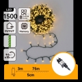 Aigostar - LED instalație luminoasă de Crăciun pentru exterior 1500xLED/8 funcții 78m IP44 alb cald