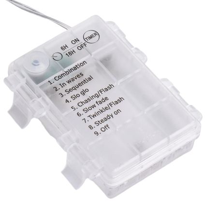 Aigostar - Ghirlandă LED de exterior pentru Crăciun 192xLED/8 funcții 3xAA 4,5x1,2m IP44 alb rece