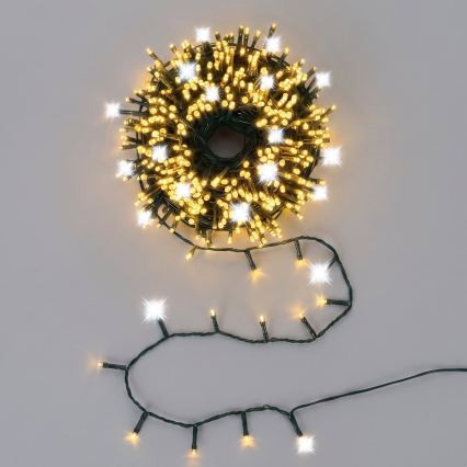 Aigostar - LED instalație luminoasă de Crăciun pentru exterior 80xLED+20xLED 8m IP44 alb cald+alb rece