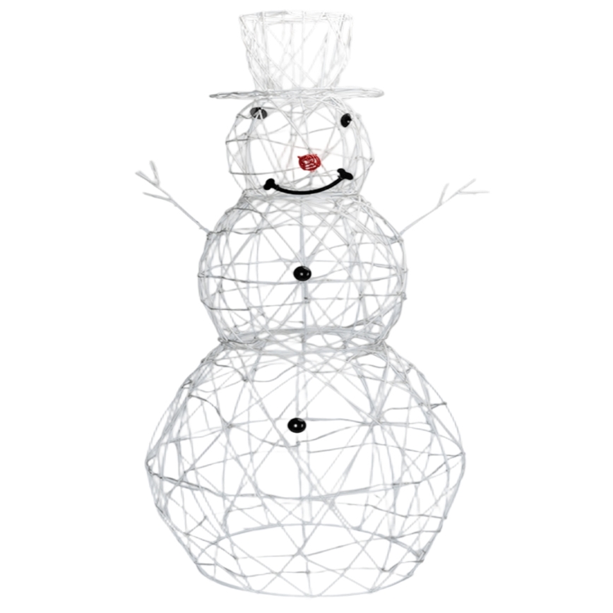 Aigostar - Decorațiune LED de exterior pentru Crăciun, om de zăpadă, 31 LED-uri, 3,6 W, 230 V, 2700 K (alb cald), 90 cm, IP44