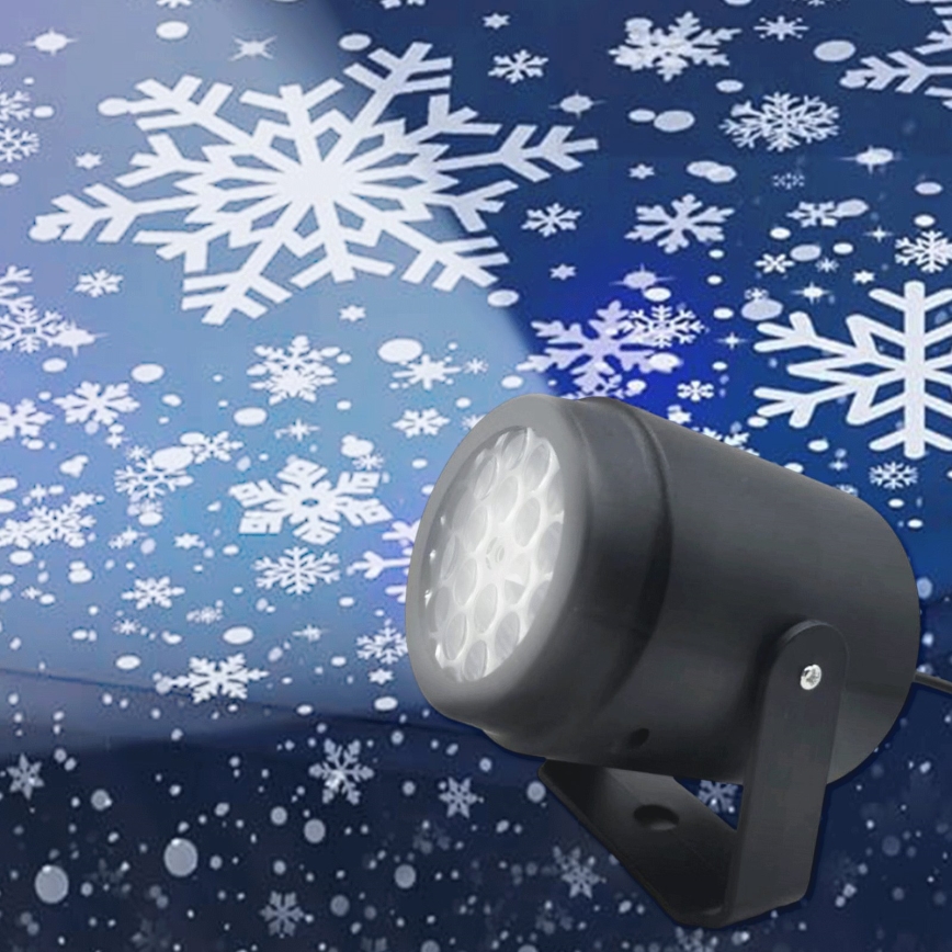 Aigostar - LED proiector de Crăciun cu fulgi de zăpadă LED/5W/230V alb rece