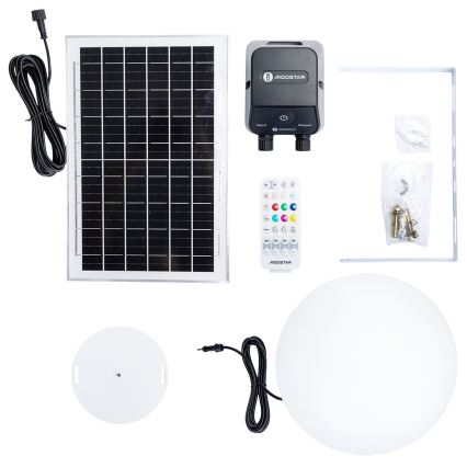 Aigostar - Lampă MESH LED RGBW reglabilă pentru exterior, 35 W, 3,7 V, 4000 mAh, 2700–6500 K, IP65, Ø 30 cm, cu telecomandă