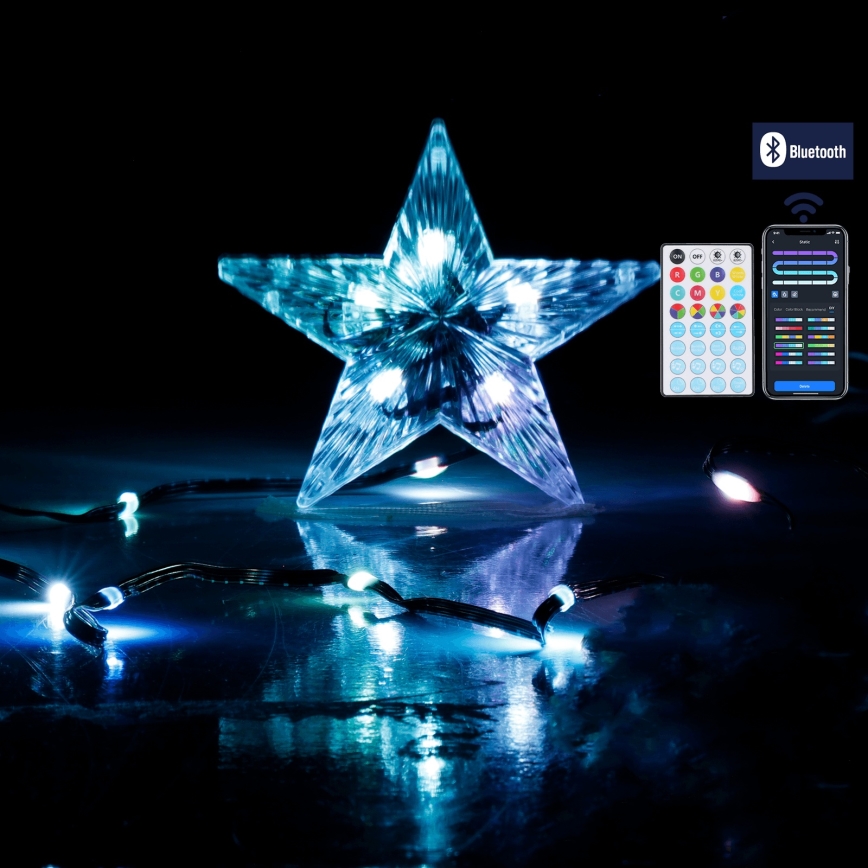 Aigostar - LED RGBICW Ghirlandă inteligentă de Crăciun pentru exterior MESH 100xLED 10m IP44 + telecomandă