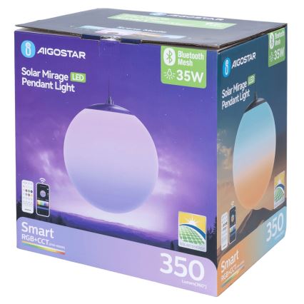 Aigostar - Lampă solară reglabilă LED RGBW MESH LED/5W/3,7V 8000 mAh 2700K-6500K IP65 Ø 30 cm