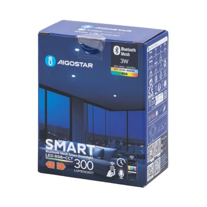 Aigostar - LED RGBW reglabil corp de iluminat încastrat pentru baie MESH Smart LED/3W/230V 2700-6500K IP44