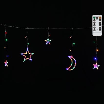 Aigostar - LED RGBY ghirlandă luminoasă de Crăciun pentru exterior 120xLED/8 funcții 3x0,6m IP44 multicolor + telecomandă