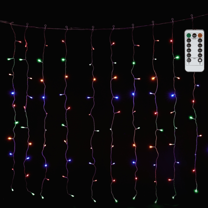 Aigostar - LED RGBY Ghirlandă de Crăciun pentru exterior 300 LED / 8 funcții 3 x 1 m IP44 + telecomandă