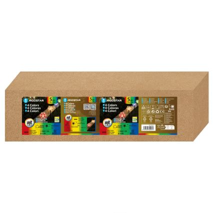 Aigostar - Lampă solară LED RGBY Fulgi, 5x LED, 1,2 V, 8 funcții, 1 m, IP65, 800 mAh
