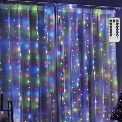 Aigostar - ghirlandă LED reglabilă de Crăciun 300xLED/8 funcții USB 6x3m multicolor + telecomandă