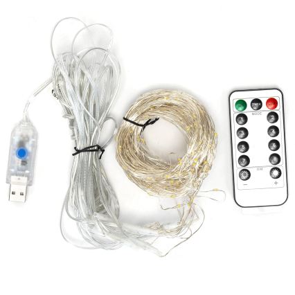 Aigostar - ghirlandă LED reglabilă de Crăciun 300xLED/8 funcții USB 6x3m multicolor + telecomandă