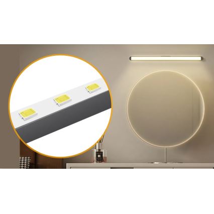 Aigostar - Lumină LED reglabilă reîncărcabilă pentru oglindă LED/2,9W/5V 2000 mAh