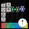 Aigostar - Lumină solară de Crăciun LED RGBY 5xLED/1,2V/8 funcții 1m IP65 800mAh fulgi de zăpadă