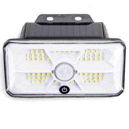 Aigostar - Lampă solară LED cu senzor, 3,7 V, 6500 K, 500 mAh, IP65, neagră