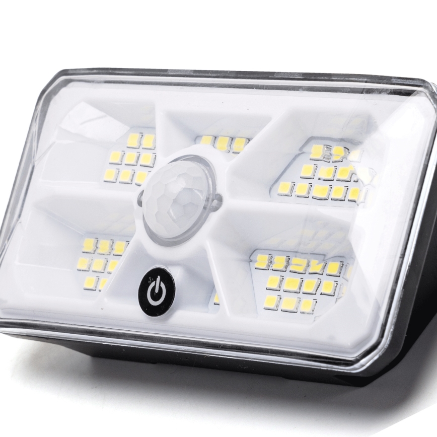 Aigostar - Lampă solară LED cu senzor, 3,7 V, 6500 K, 500 mAh, IP65, neagră